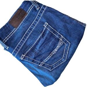 BKE‎ Dakota Women's Dark Wash Jeans Size 27R 27x31.5 Straight Leg Thick Stitch
